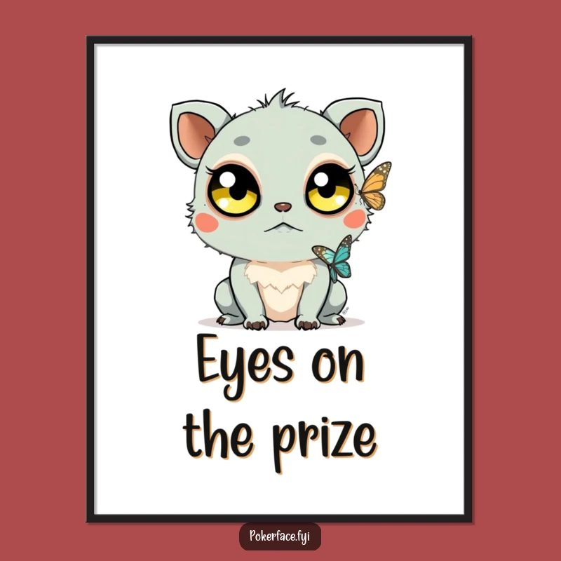 Funny Free Printable Wall Art: Unblinking Observer, Quirky Downloadable Decor