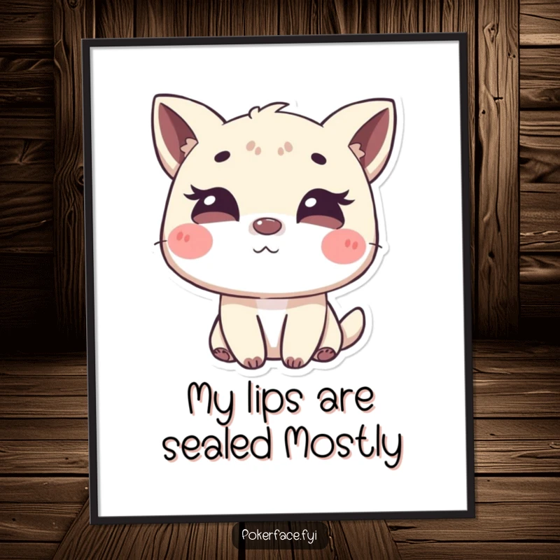 Funny Free Printable Wall Art featuring an animal character executing a subtle wink, adding a touch of mystery and humor to your space.