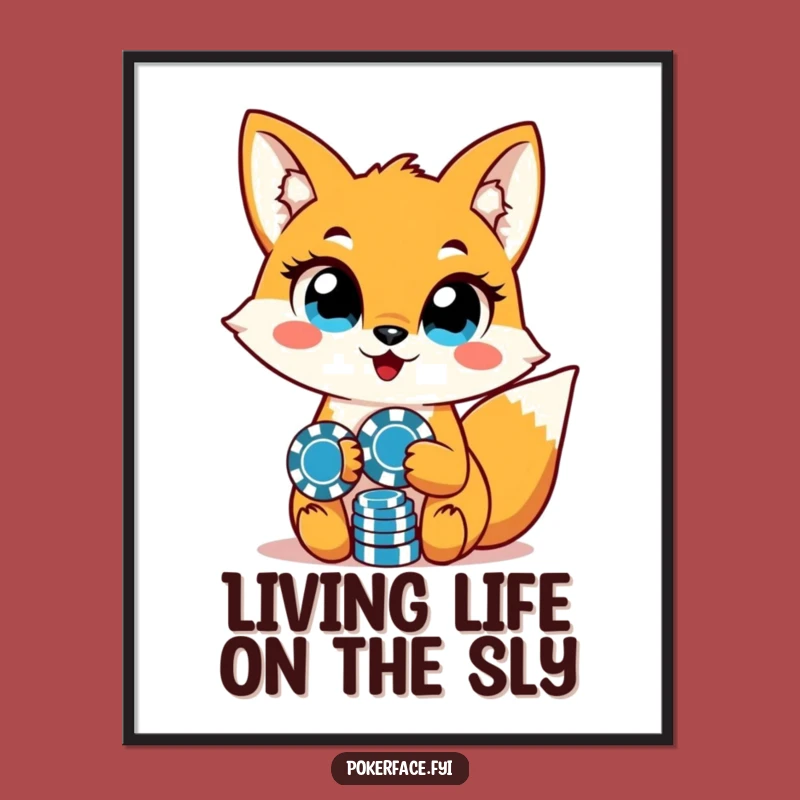 Funny Free Printable Wall Art: Sly Fox Holding Luck Downloadable Decor