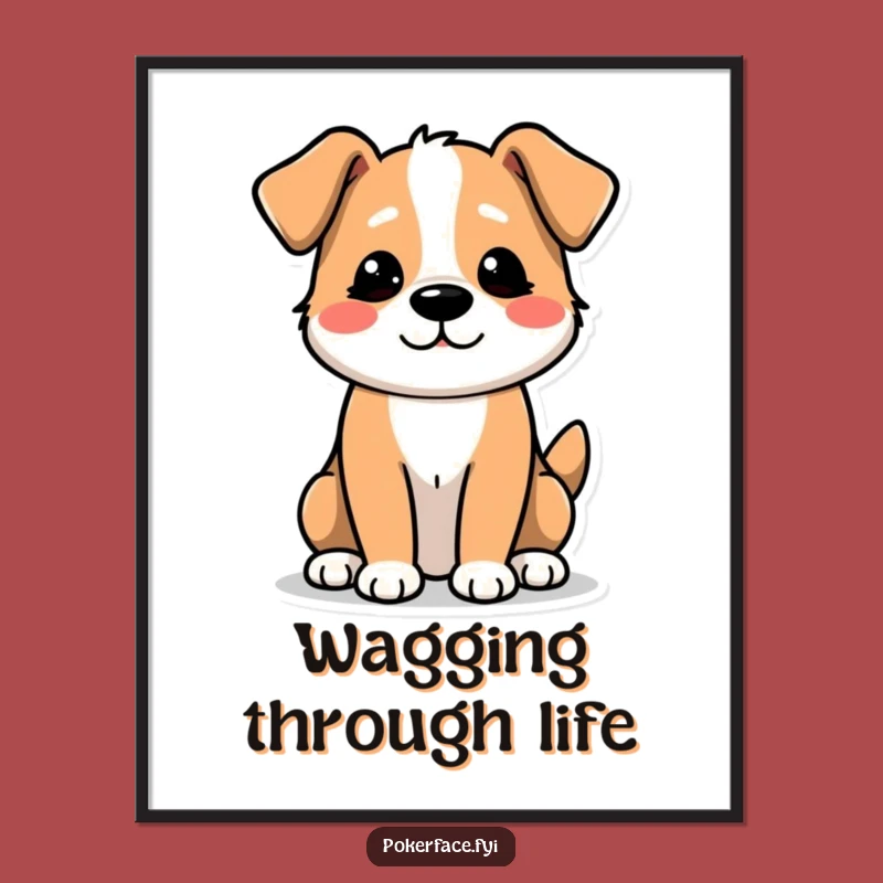 Free Printable Wall Art: Unexcited Dog Wag - Dry Humor Downloadable Decor
