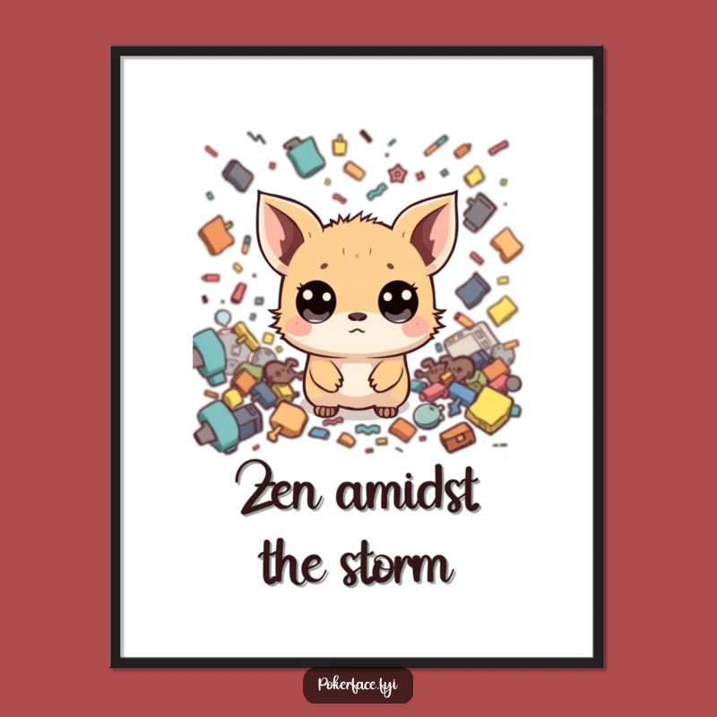 Funny Free Printable Wall Art: Serene Chaos Dweller, Quirky Downloadable Decor