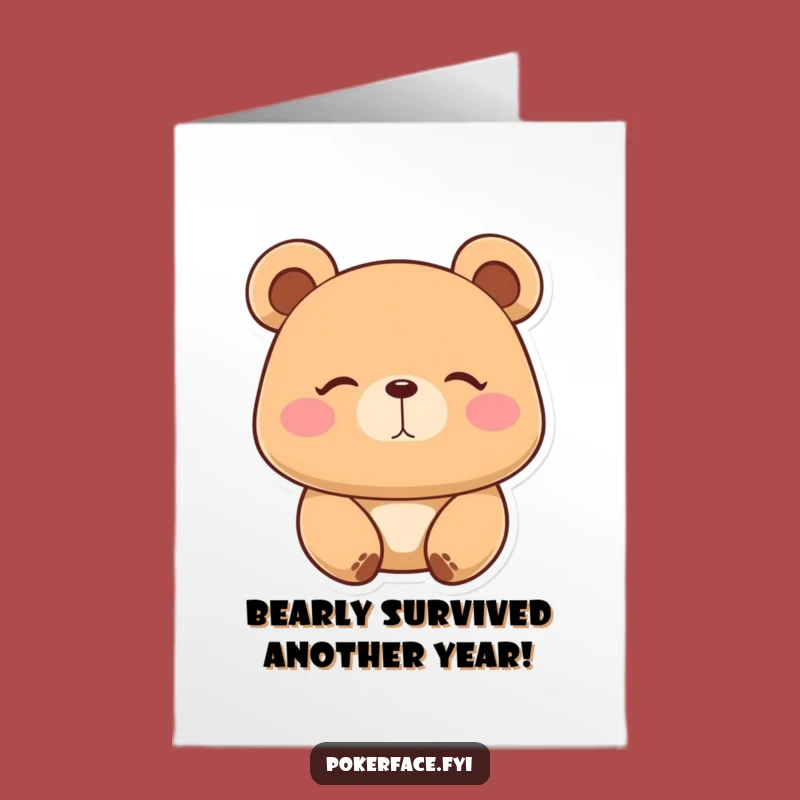 Free Printable Birthday Card: Zen Bear's Calm Wish for a Hilarious Celebration