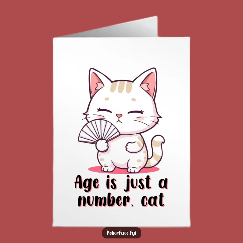 Blank Cat Free Printable Birthday Card - Funny Minimalist Downloadable Gift for Cat Lovers