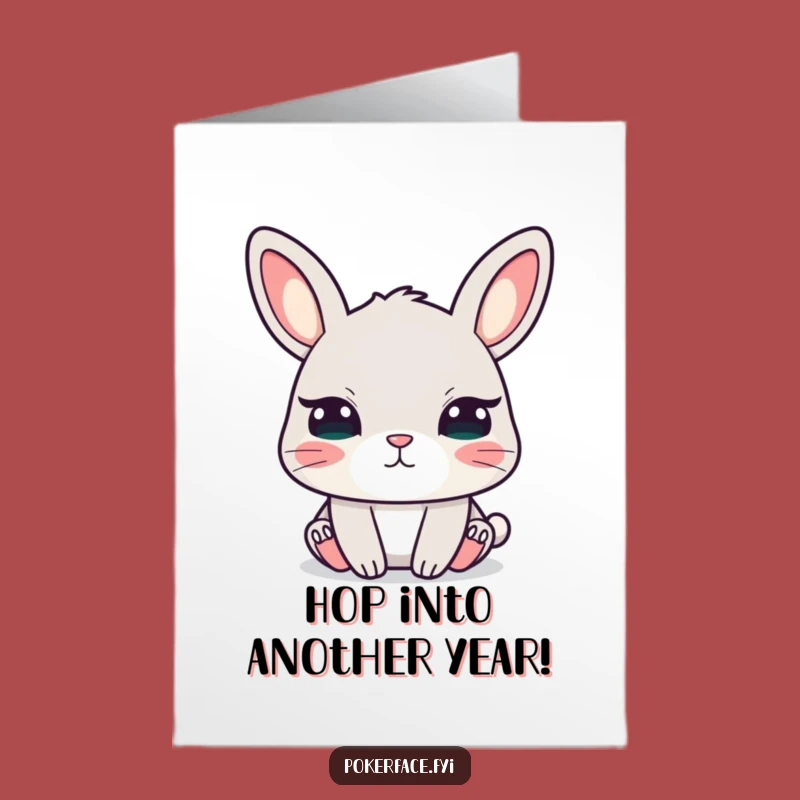 Calm Rabbit Free Printable Birthday Card - Funny Downloadable Greeting for Tranquil Wishes
