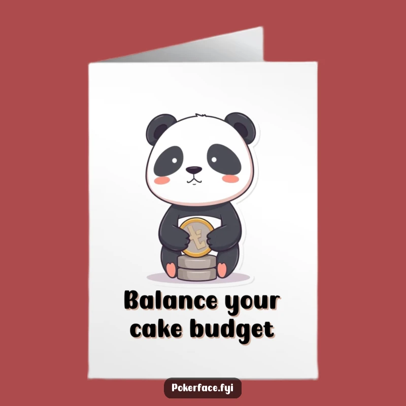 Free Printable Birthday Card: Balanced Panda Coin Fortune Downloadable!