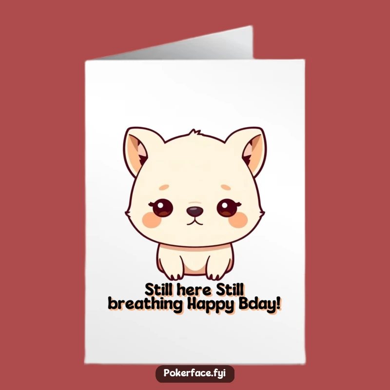 Free Printable Birthday Card: Blank-Eyed Animal Funny Downloadable Gift