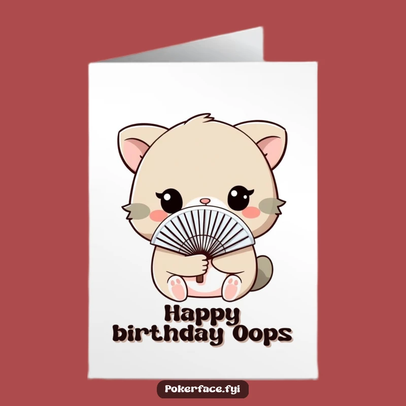 Free Printable Birthday Card: Fan Animal, Funny Downloadable Gift for Discreet Wishes