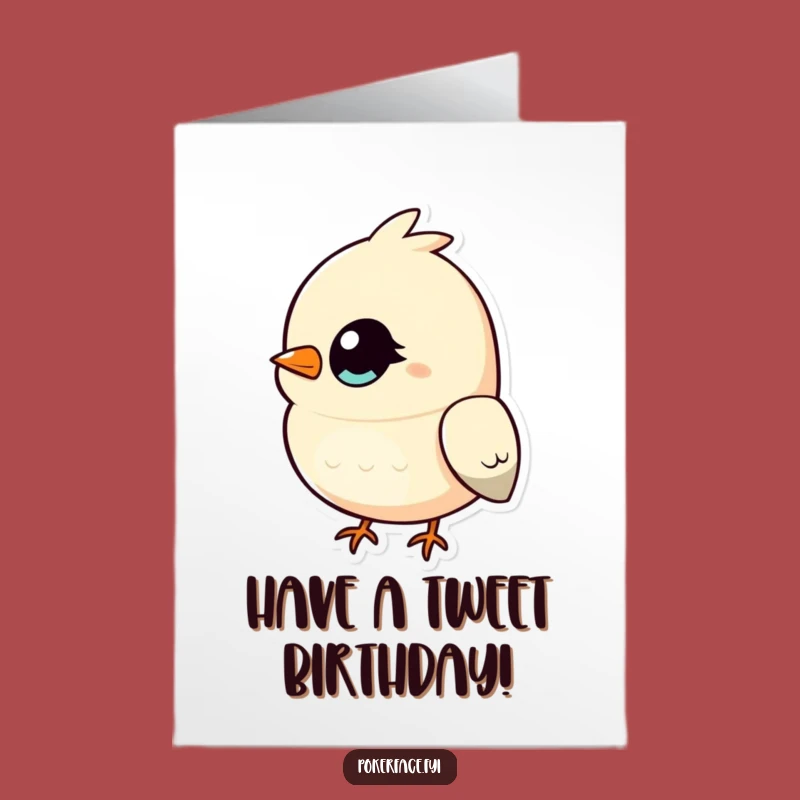 Free Printable Birthday Card: Unblinking Bird Stares Happy Birthday - Funny Downloadable