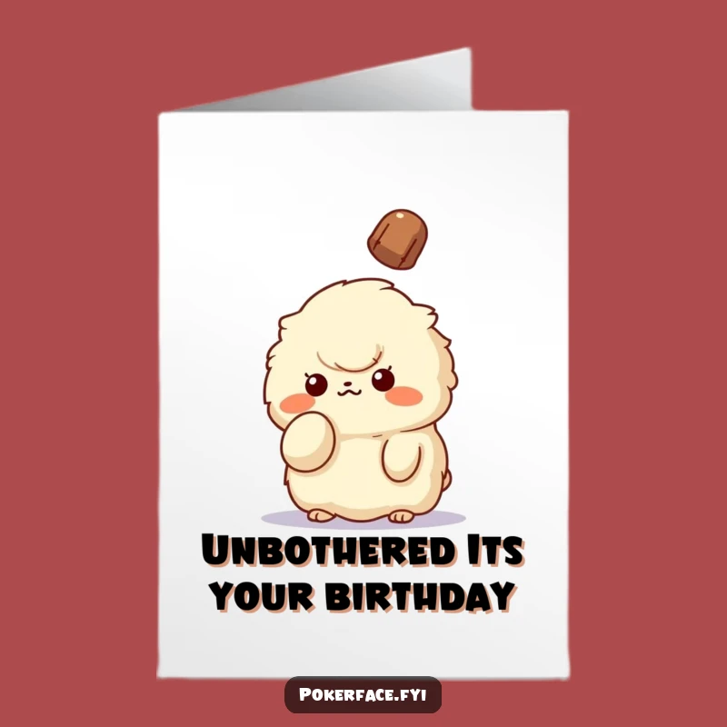 Free Printable Birthday Card: Unbothered Vibes, Fluffy Finger Greeting, Downloadable Humor