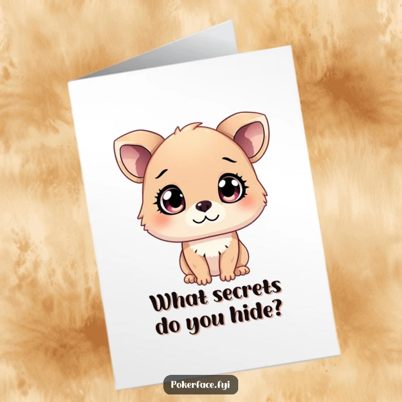 Funny Free Printable Birthday Card featuring a curious animal character whose unreadable eyes add an element of mystery and humor to the greeting.