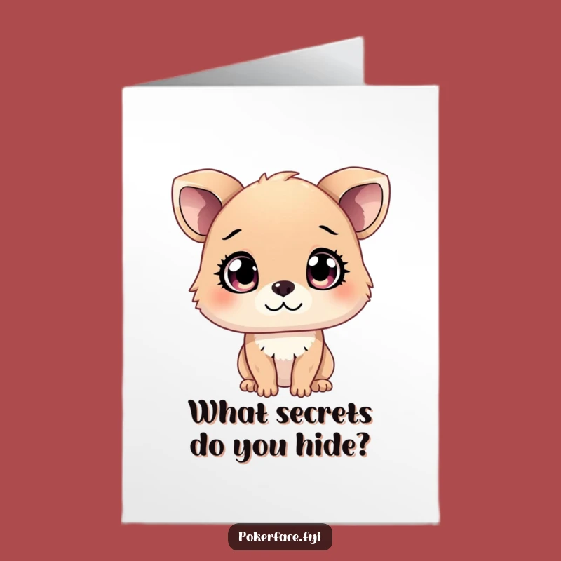 Free Printable Curious Animal Birthday Card: Funny Unreadable Eyes Downloadable Gift