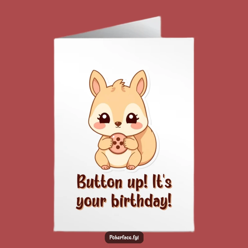 Free Printable Squirrel Button Birthday Card: Funny Downloadable Gift for a Quirky Friend!