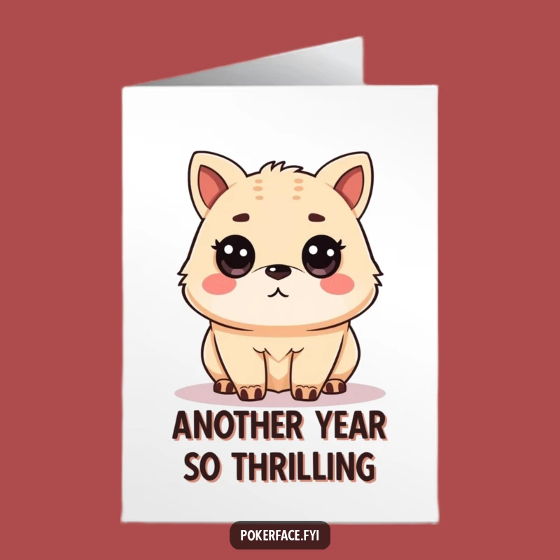 Free Printable Unamused Animal Birthday Card: Funny Level Gaze Downloadable Gift