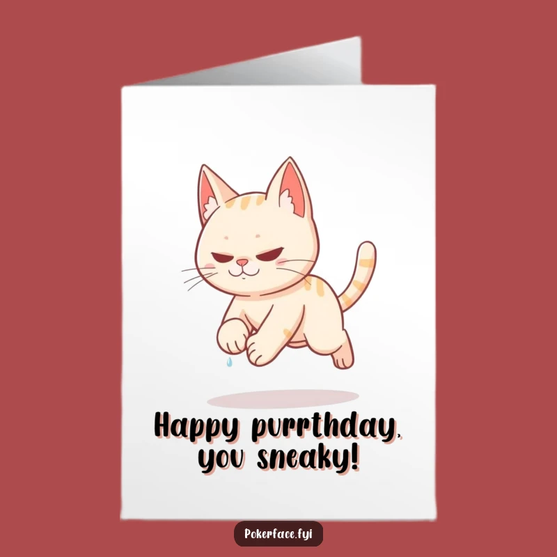 Free Printable Stealth Cat Birthday Card Funny Downloadable Gift