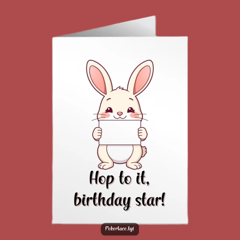 Free Printable Rabbit Birthday Card: Perfectly Symmetrical Downloadable Gift