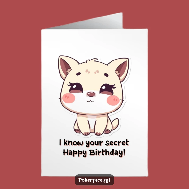 Free Printable Birthday Card: Winking Animal Funny Secret Downloadable Gift