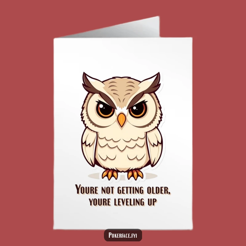 Free Printable Stoic Owl Funny Birthday Card - Downloadable Owl Greeting for a Hilarious Gift