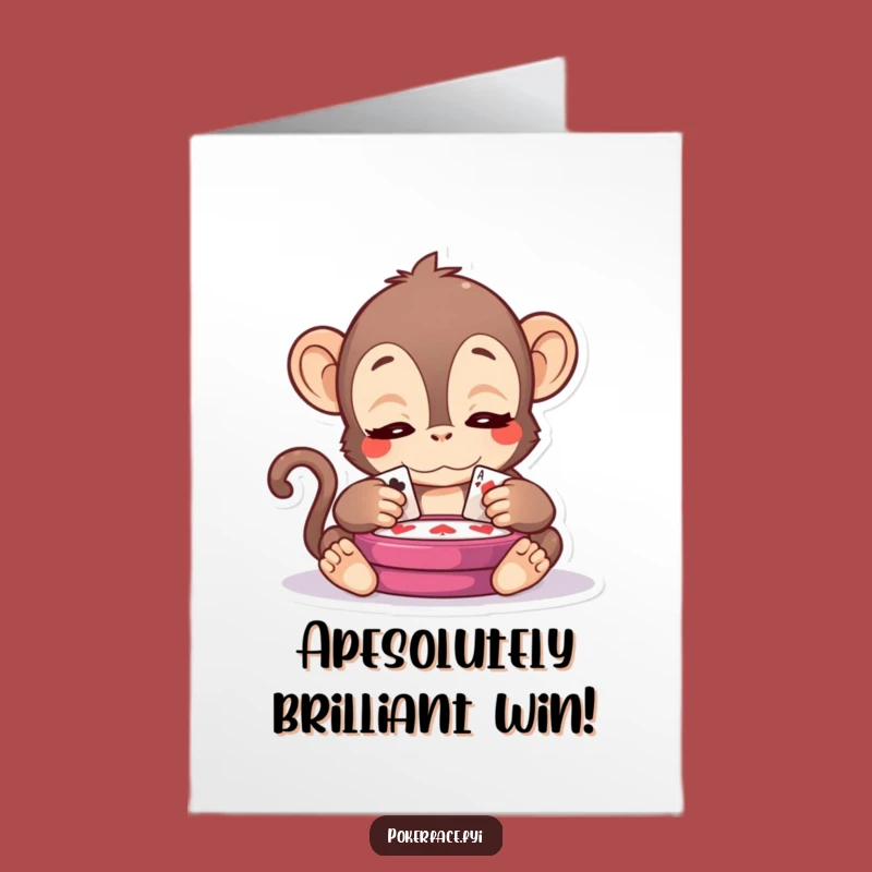 Free Printable Congrats Card: Serene Monkey Observer, Downloadable Calm for Victories!