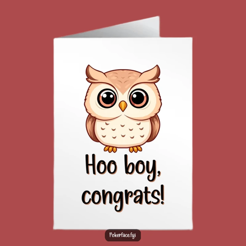 Free Printable Congrats Card: Serene Owl DLX Funny Downloadable Gift