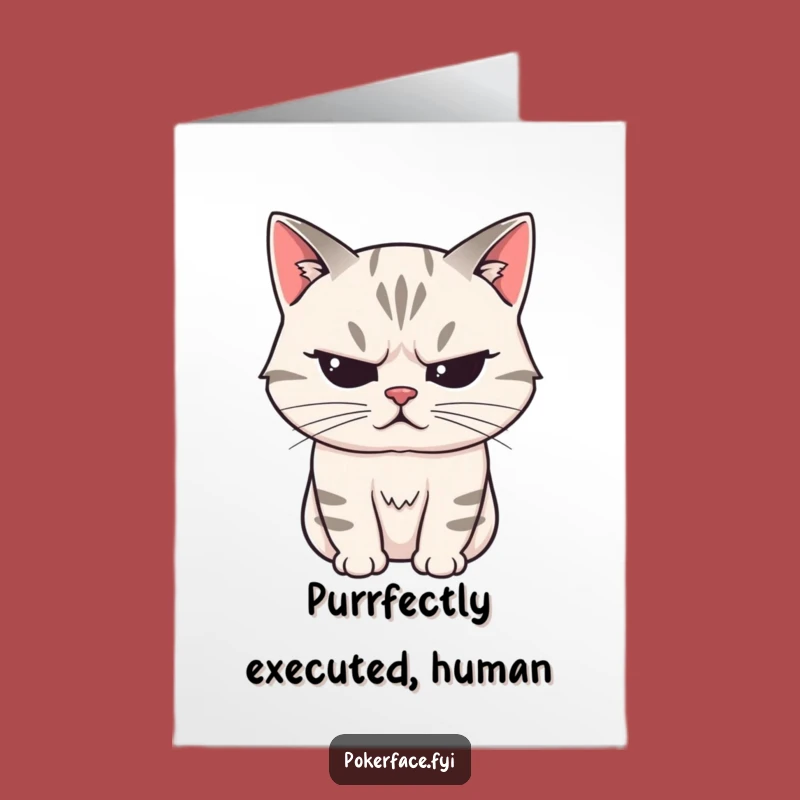 Free Printable Congrats Card: Stoic Cat's Approval, Funny Downloadable Gift
