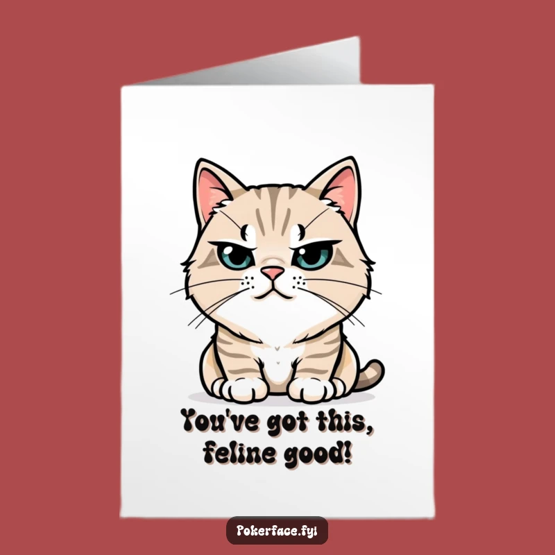Free Printable Congratulations Card: Stoic Cat Downloadable Gift for Reserved Cheers