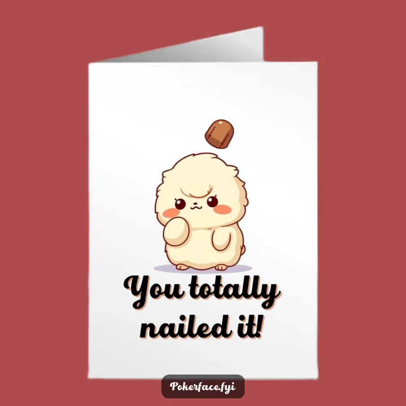 Free Printable Congratulations Card: Unbothered Success, Fluffy Finger Greeting