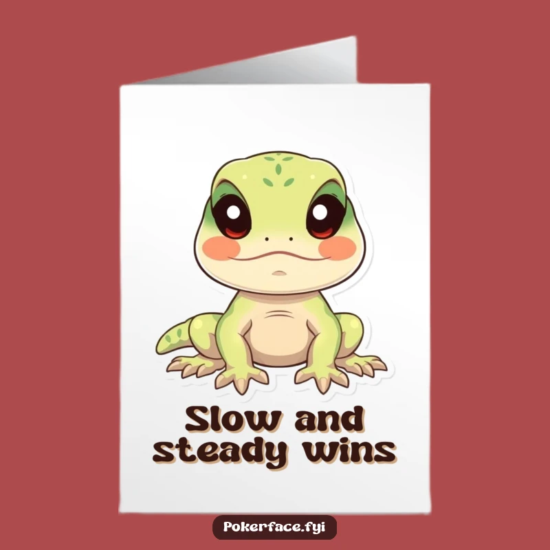 Free Printable Lizard Congrats Card: Calm Stillness, Downloadable Funny Greeting for Achievement