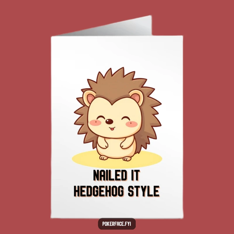 Free Printable Congrats Card: Deadpan Hedgehog Success Downloadable!