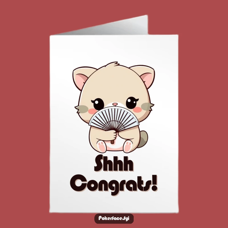Free Printable Congrats Card: Fan Animal, Unique Downloadable Gift for Subtle Cheers