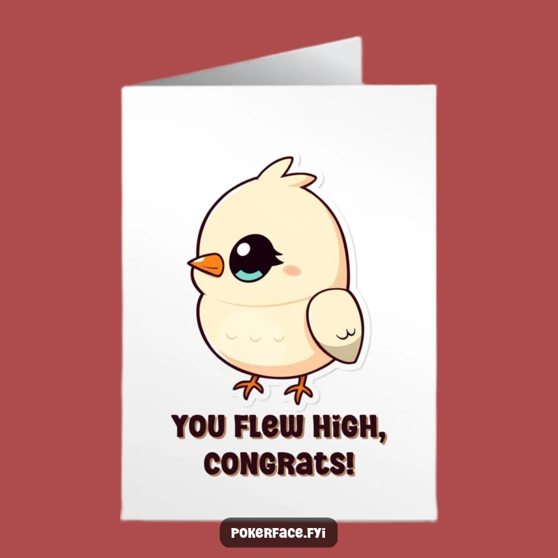 Free Printable Congrats Card: Unblinking Bird Watches Your Success - Funny Downloadable