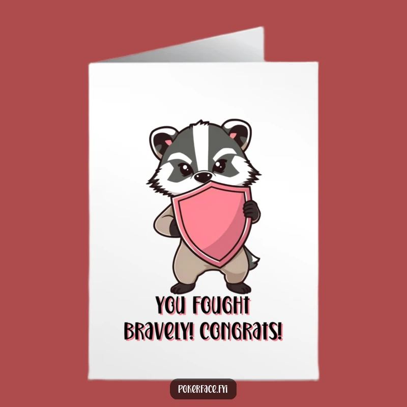 Free Printable Congrats Card: Unexpressive Badger Champion Downloadable!