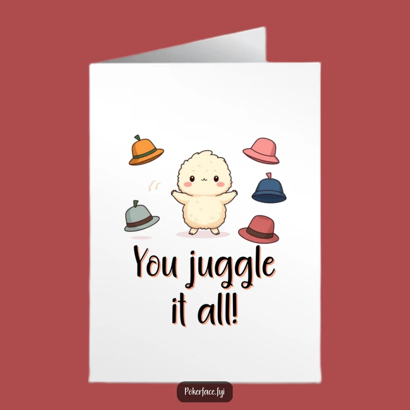 Free Printable Congratulations Card: Fluffy Juggler's Best Effort, Downloadable Humor
