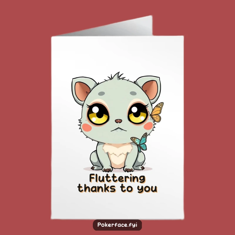 Free Printable Thank You Card: Quiet Appreciation, Unblinking Greeting, Downloadable Humor