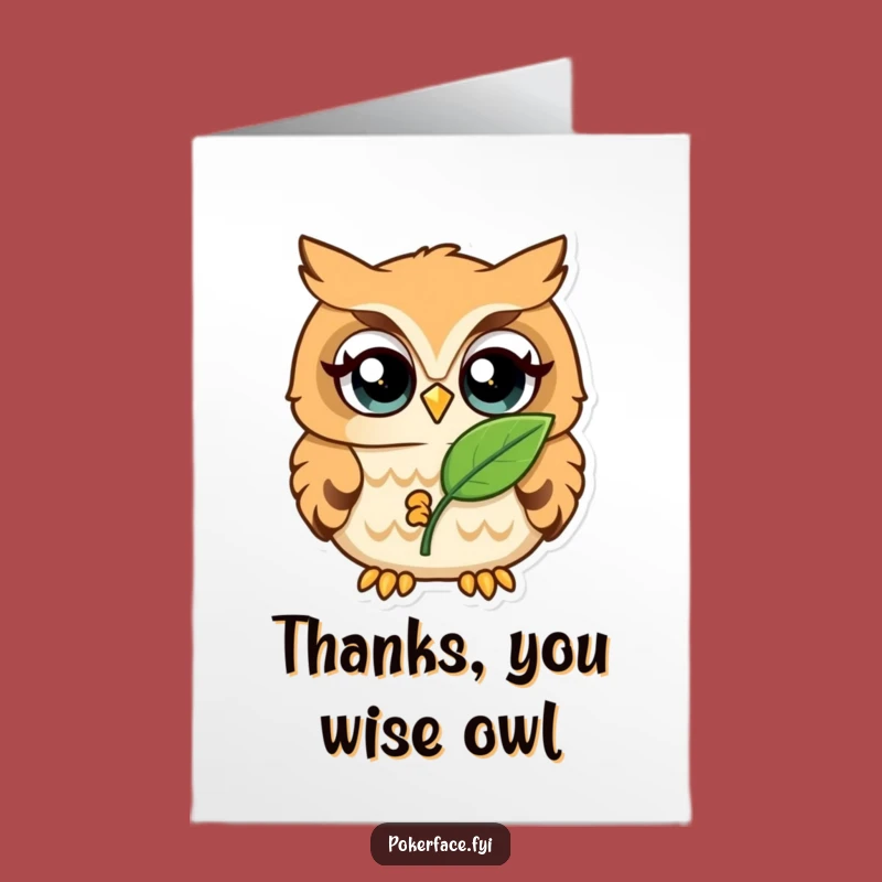 Free Printable Owl Thank You Card - Cute Downloadable Gift for Appreciating Wisdom
