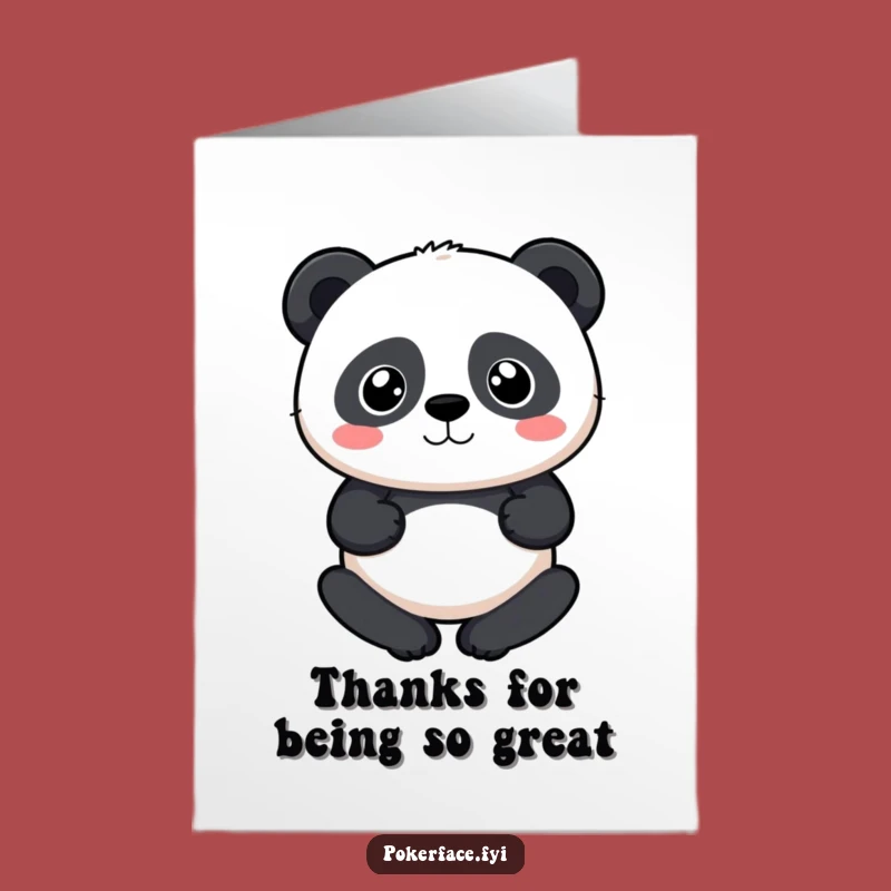 Free Printable Panda Thank You Card - Neutral Expression Panda Downloadable for a Funny Appreciation