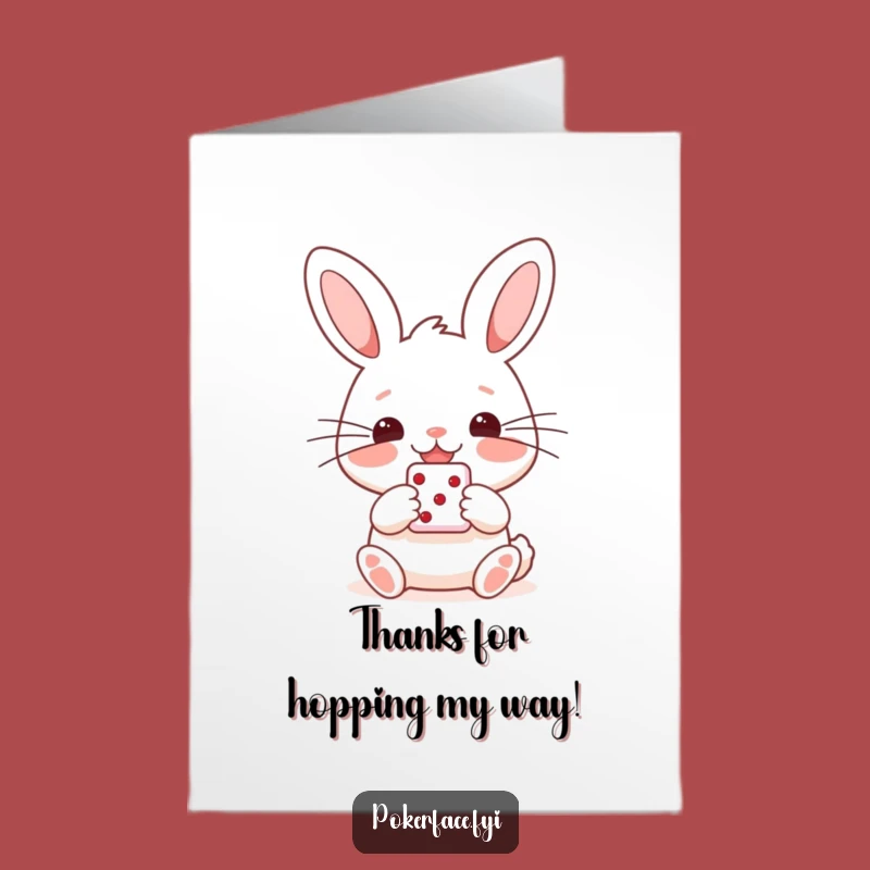 Free Printable Rabbit Thank You Card - Lucky Die, Funny Downloadable Gratitude