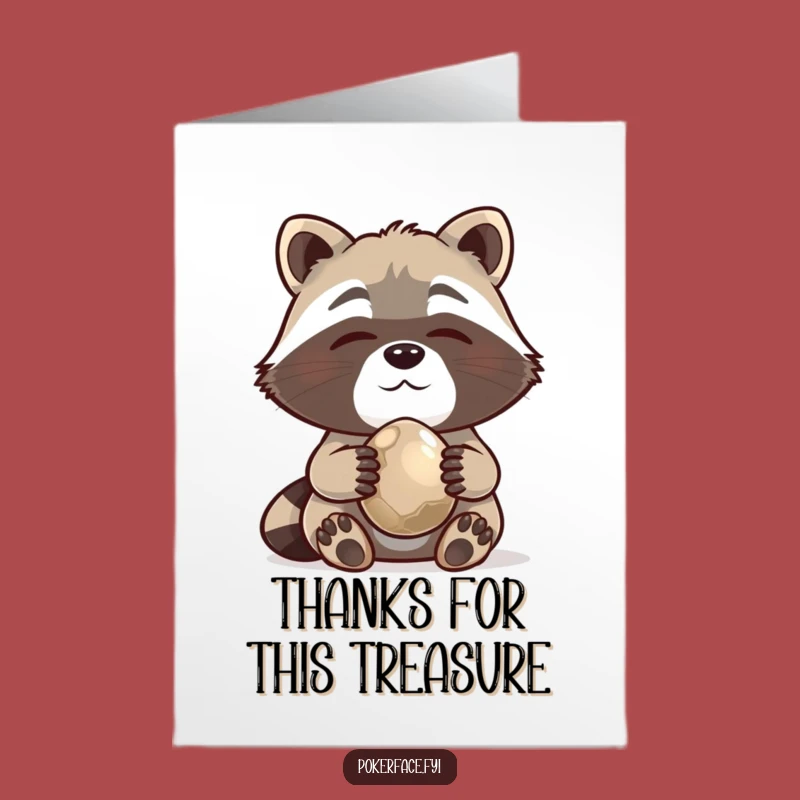 Free Printable Raccoon Thank You Card - Cute Downloadable Gift for Appreciating Treasures