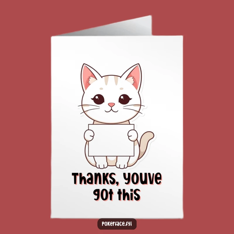 Free Printable Thank You Card: Blank-Faced Cat, Downloadable Thanks with Maximum Sass!