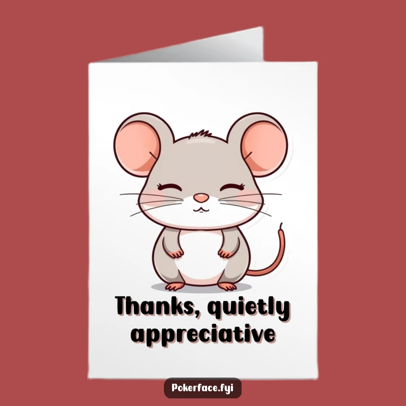 Free Printable Thank You Card: Composed Mouse Thanks Funny Downloadable Gift