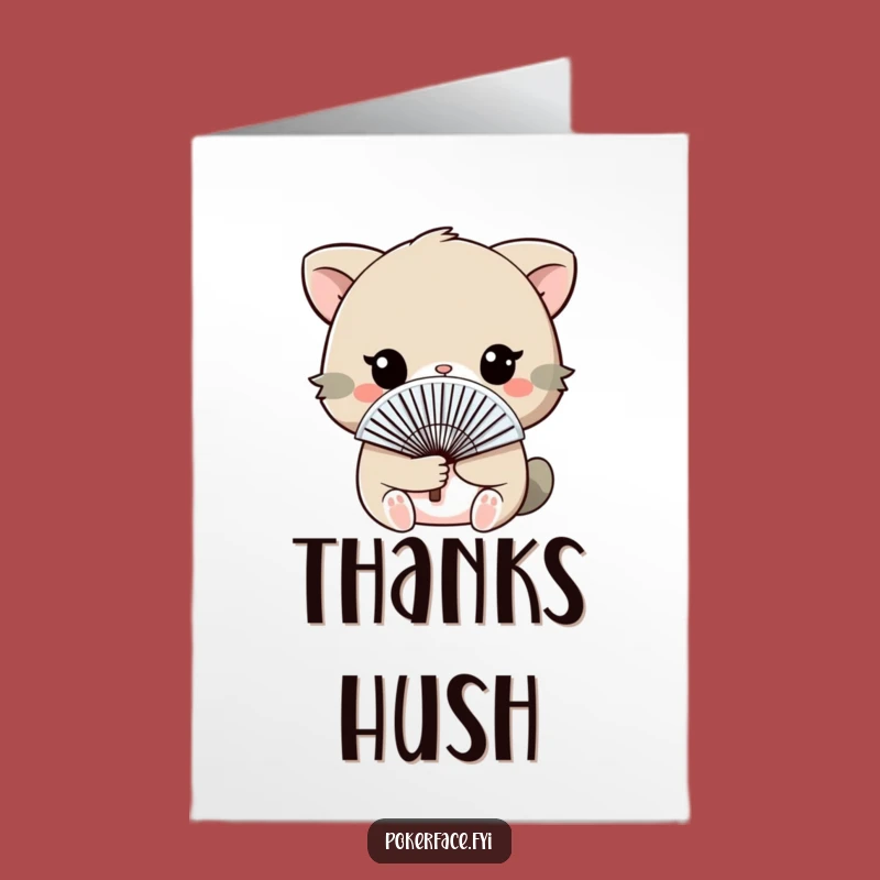 Free Printable Thank You Card: Fan Animal, Funny Downloadable Gift of Thanks