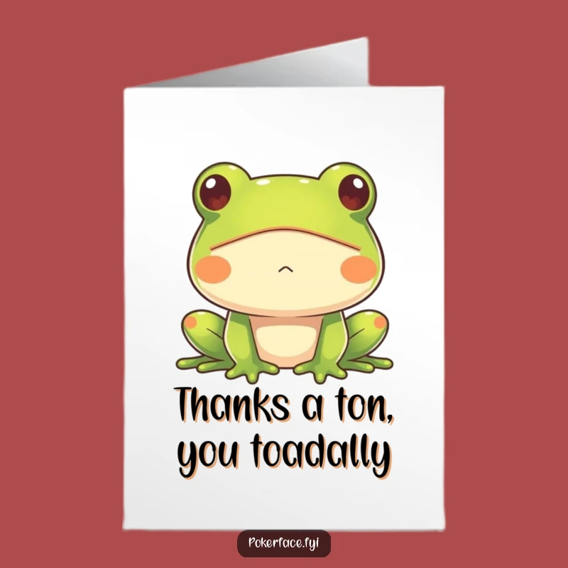 Free Printable Thank You Card: Frog's Impassive Gratitude - Funny Downloadable Gift