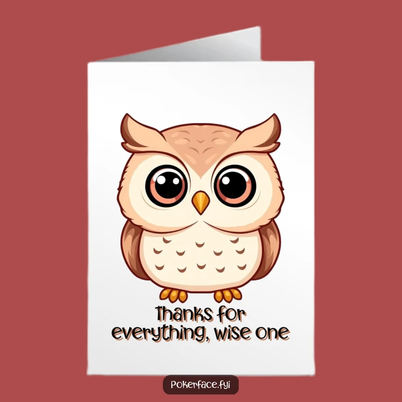 Free Printable Thank You Card: Serene Owl DLX Funny Downloadable Gift