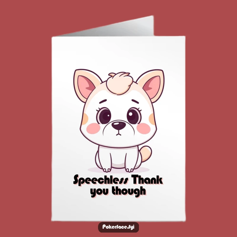 Free Printable Thank You Card: Surprised Animal Neutral Mouth - Funny Downloadable Greeting