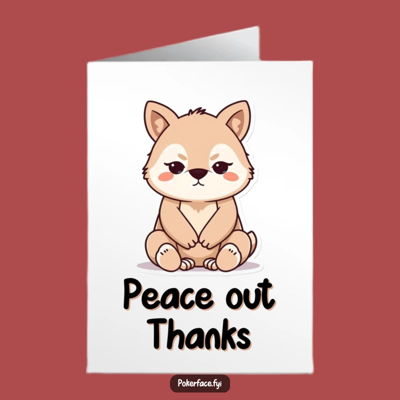 Free Printable Thank You Card: Composed Animal, Downloadable Gift of Gratitude