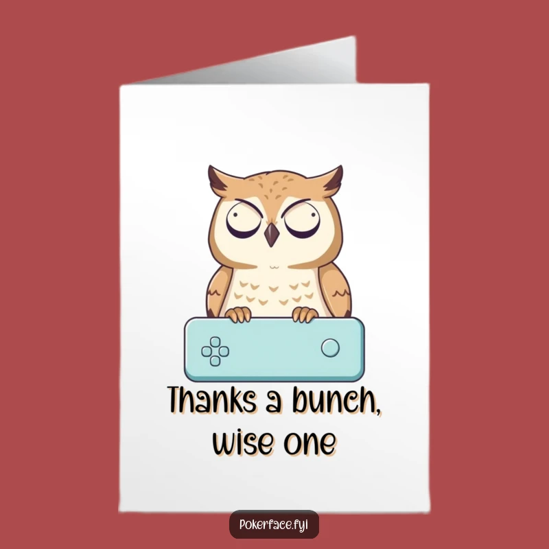 Free Printable Owl Thank You Card: Funny Game Fan Downloadable Gift