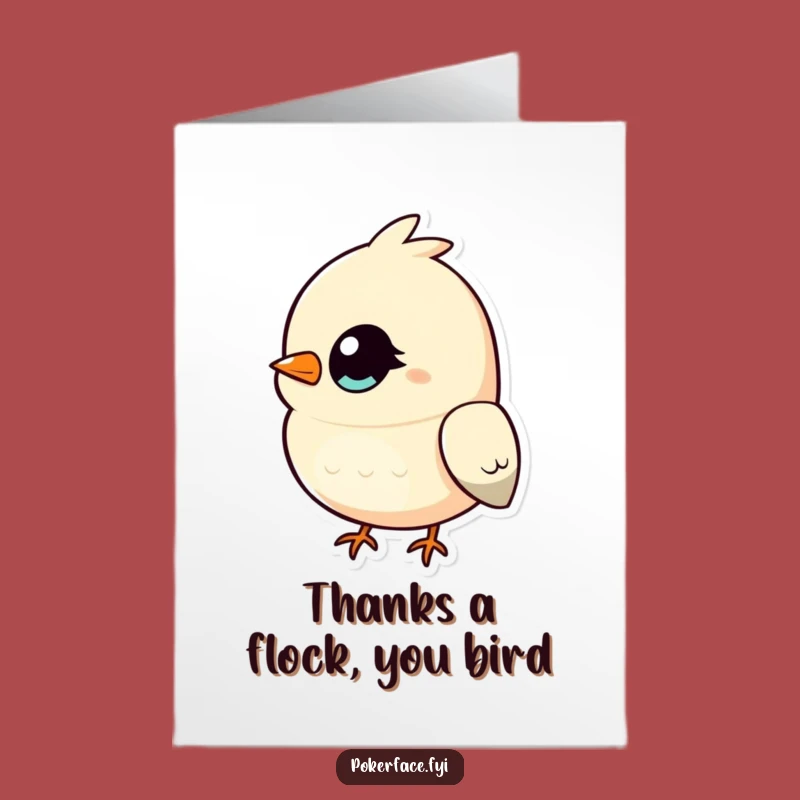 Free Printable Thank You Card: Bird's Unblinking Thanks - Funny Downloadable Gift