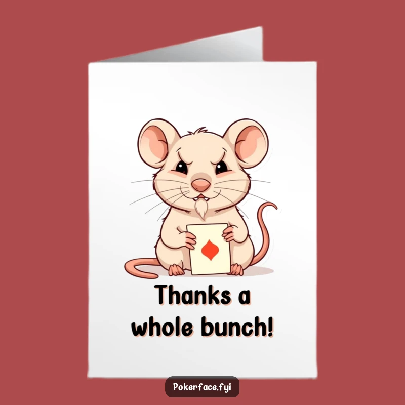 Free Printable Thank You Card: Composed Rat Playing Cards for a Subtle Funny Gift