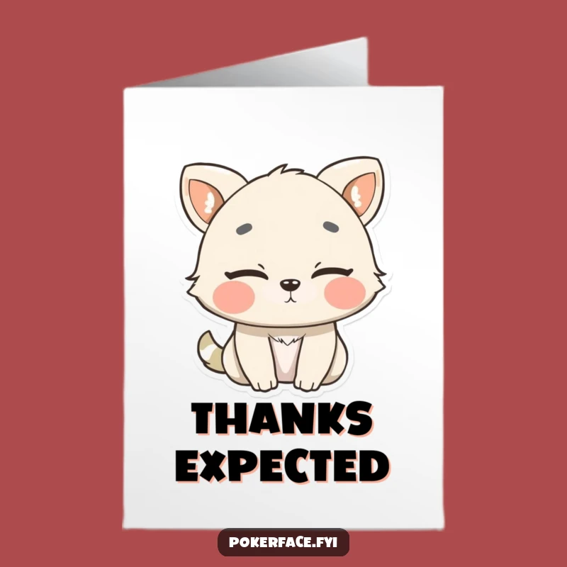 Free Printable Thank You Card: Unsurprised Animal, Funny Downloadable Gift of Thanks