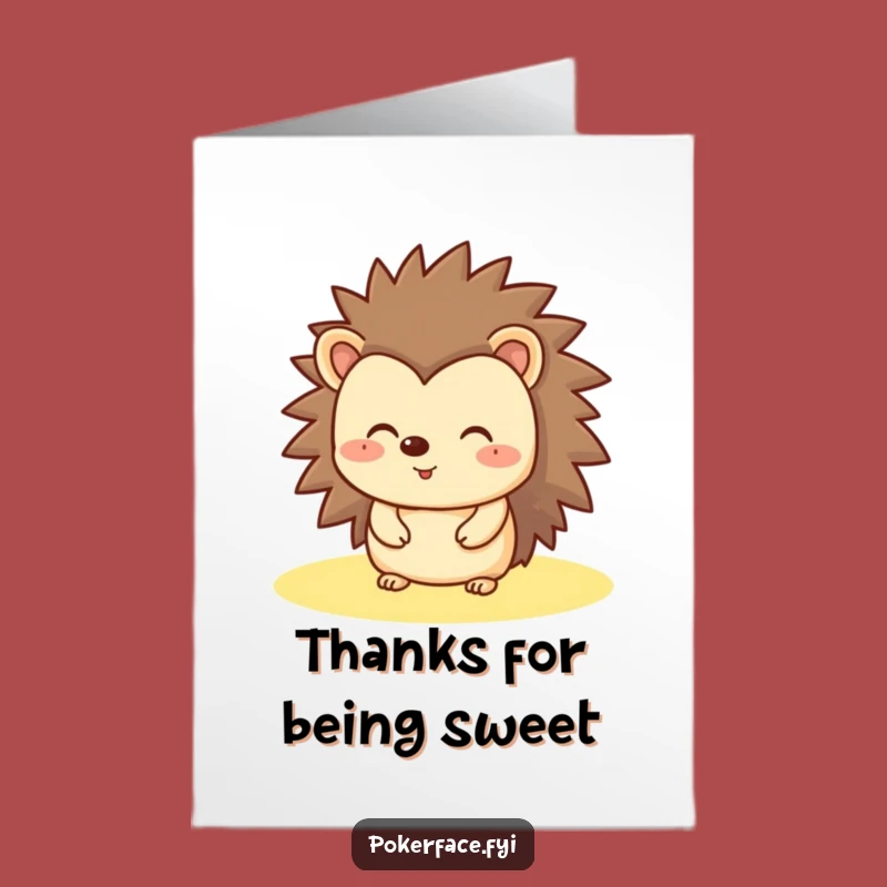 Free Printable Thank You Card: Flat Face Hedgehog Gratitude Downloadable!