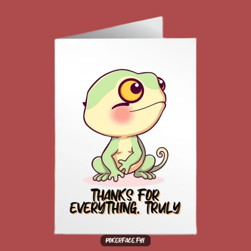 Hilarious Free Printable Chameleon Thank You Card - Easy Downloadable Gift for Gratitude